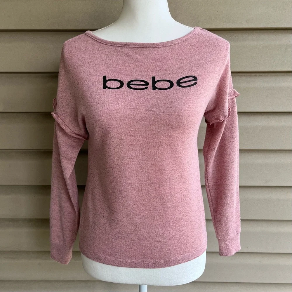 •BEBE• Heathered Pink Sleepwear Top - Size Small